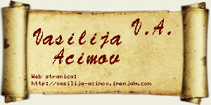 Vasilija Aćimov vizit kartica